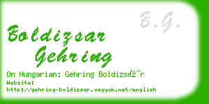 boldizsar gehring business card